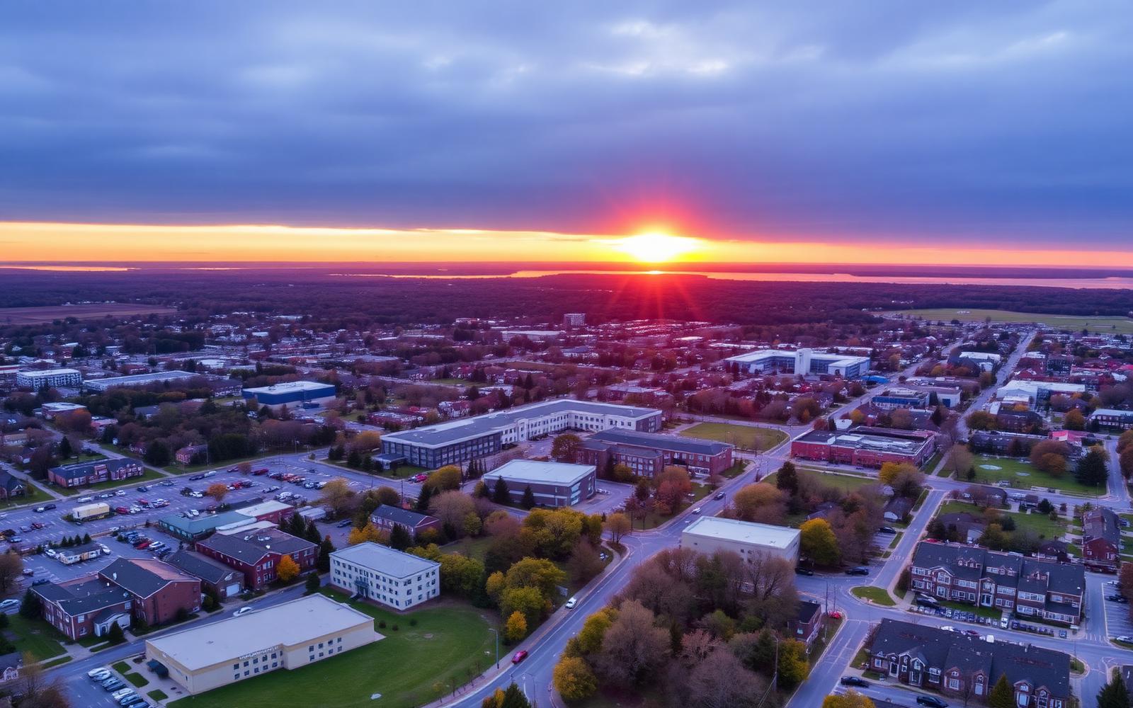 Aerial view of Braintree and the South Shore of Massachusetts